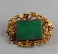 Highkarat Gold and Jade Brooch