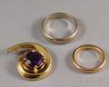 Three Gold Jewelry Items