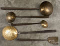 Five Ohio brass and wrought iron kitchen utensils