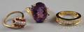 Three Gold Gemset Rings