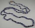 Long Tanzanite and Kyanite Graduated Beaded Necklace