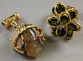 Two Gold and Gemstone Jewelry Items