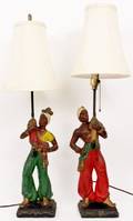 Pair of Blackamoor Figural Table Lamps