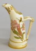 Royal Worcester Gilt and Handpainted Porcelain Jug