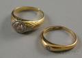 Two Small 14kt Gold and Diamond Rings