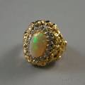 14kt Gold Opal and Diamond Cocktail Ring