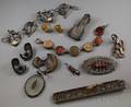 Group of Assorted Mostly Silver Jewelry and Accessory Items