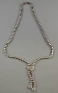 14kt White Gold and Diamond Lariatstyle Necklace