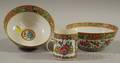 Chinese Export Rose Medallion Porcelain Mug and Two Bowls