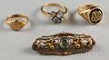 Four Gold Jewelry Items