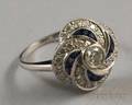 Platinum Sapphire and Diamond Pinwheel Ring