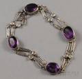 18kt White Gold Amethyst and Diamond Bracelet