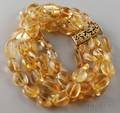 Multistrand Citrine Bead Bracelet
