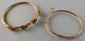 Two 14kt Gold and Diamond Bangle Bracelets