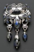 Important Silver and Labradorite Master Brooch Georg Jensen