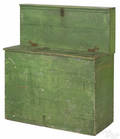 Unusual New England painted pine feed bin 19th c