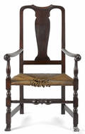 New England stained maple armchair 18th c