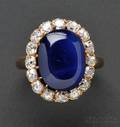 Antique Sapphire and Diamond Ring