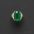 Art Deco Platinum and Jadeite Ring