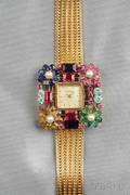 18kt Gold Gemset Wristwatch La Leuba