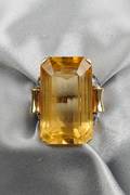 Retro Citrine and Sapphire Ring Attributed to Trabert  Hoeffer Mauboussin