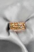 Retro 14kt Tricolor Gold and Ruby Band