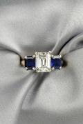 Diamond and Sapphire Threestone Ring