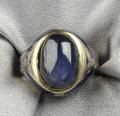 Art Deco 14kt Gold Enamel and Star Sapphire Ring