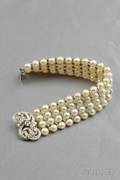 Cultured Pearl and Diamond Bracelet