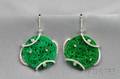 18kt White Gold Jade and Diamond Earpendants