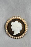 Antique Hardstone Cameo Brooch