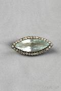 Antique Aquamarine and Diamond Brooch