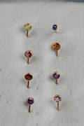 Group of Antique 14kt Gold Gemset Pins