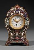 French Champleve Boudoir Clock