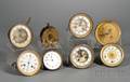 Six French Clock Movements Dials and Bezels