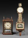 Two Waltham Miniature Mahogany Wall Clocks