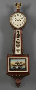 New Haven ThirtyDay Mahogany Banjo Clock