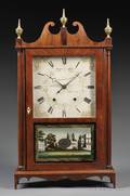 Eli Terry  Sons Mahogany Pillar and Scroll Shelf Clock