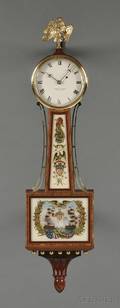 Foster Campos Mahogany Patent Timepiece or Banjo Clock