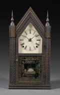 JC Brown Sharp Gothic RippleMolded Mahogany Shelf Clock