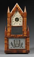 Birge  Fuller Double Steeple Mahogany Wagon Spring Shelf Clock