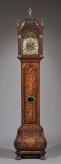 Jan Gobels Burl Walnut Marquetry Tall Clock