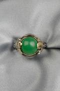 Arts  Crafts Chrysoprase Ring Attributed to Edward Oakes