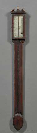 Mahogany Stick Barometer by J N Sutter