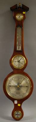 Mahogany Aneroid Wheel Barometer