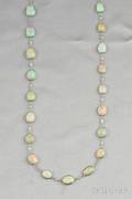 Platinum Opal and Diamond Necklace