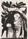Leonard Baskin American 19222000 Three Native American Portraits Chief Wets It  Assinnboine sic