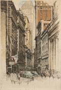 Robert Kasimir Austrian 19142002 Two Views New York Broad Street