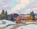 Aldro Thompson Hibbard American 18861972 Landscape with Patches of Snow