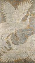 American School 20th Century Decorative Panel featuring Two Mythological Birds